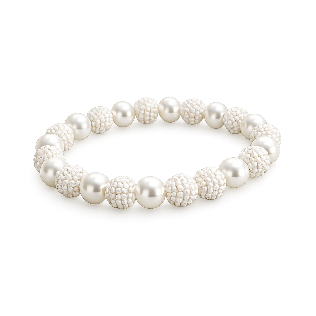 Pulseira Pérola Elegance Branca Feminina